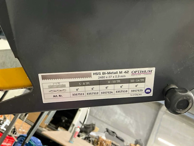 Optimum s275n metalen horizontale bandzaagmachine + rollenbandsysteem optimum - 2021 - afbeelding 5 van  15
