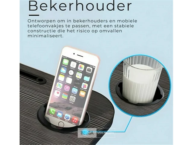 Opvouwbaar schootbureau/bedtafel met beker- en tablethouder- ideaal in bed - afbeelding 3 van  4