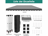 Opvouwbaar tuinpaviljoen 3x6m - grijs - afbeelding 2 van  10