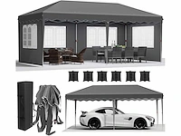 Opvouwbaar tuinpaviljoen 3x6m - grijs - afbeelding 3 van  10