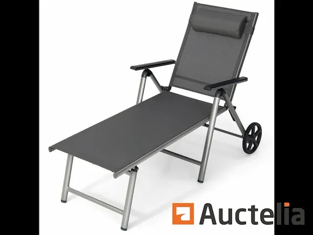 Opvouwbare aluminium verstelbare tuin lange stoel - afbeelding 4 van  4