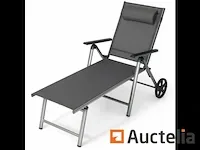 Opvouwbare aluminium verstelbare tuin lange stoel - afbeelding 4 van  4