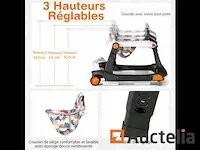 Opvouwbare baby trotteur 2 in 1 hoogte en snelheid instelbaar - afbeelding 3 van  9