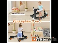 Opvouwbare baby trotteur 2 in 1 hoogte en snelheid instelbaar - afbeelding 6 van  9