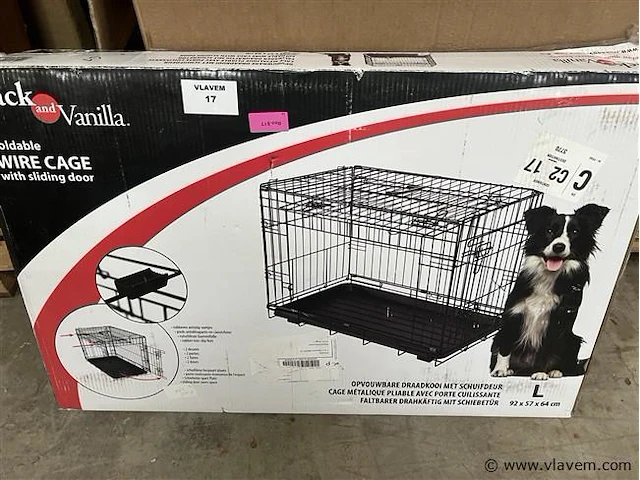 Opvouwbare draadkooi met schuifdeur - afbeelding 1 van  3