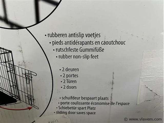 Opvouwbare draadkooi met schuifdeur - afbeelding 2 van  3