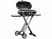 Opvouwbare grillwagen met roestvrij herstelplateau, aluminium, 100 x 41,6 x 82,5 cm, zwart/zilver - afbeelding 2 van  6