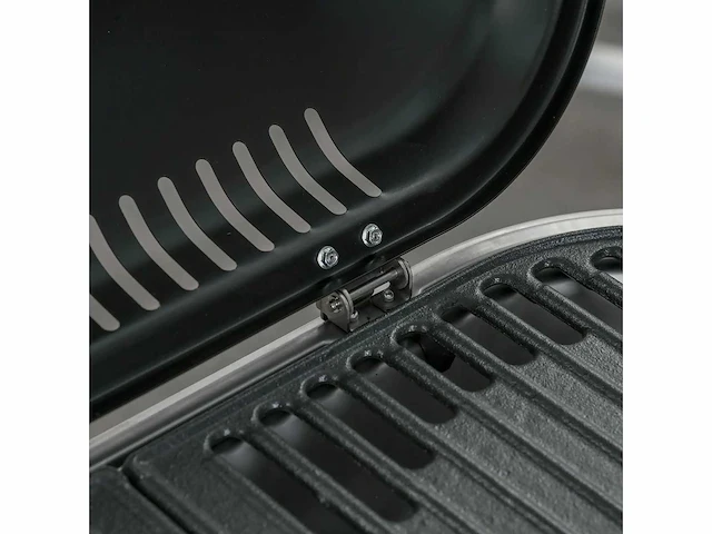 Opvouwbare grillwagen met roestvrij herstelplateau, aluminium, 100 x 41,6 x 82,5 cm, zwart/zilver - afbeelding 4 van  6