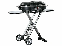 Opvouwbare grillwagen met roestvrij herstelplateau, aluminium, 100 x 41,6 x 82,5 cm, zwart/zilver - afbeelding 6 van  6