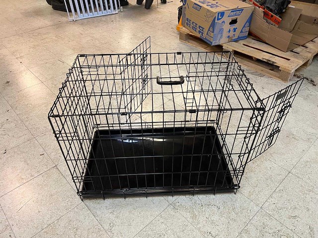 Opvouwbare hondenbench met dubbele deur (medium) van duvo+ - afbeelding 3 van  5