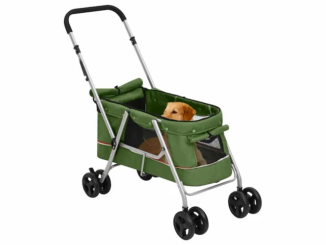 Opvouwbare hondenbuggy groen - afbeelding 6 van  22