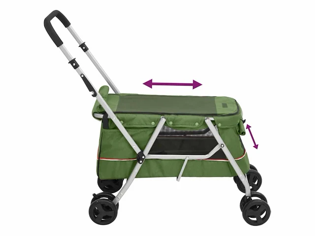 Opvouwbare hondenbuggy groen - afbeelding 21 van  22