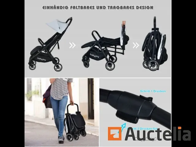 Opvouwbare kinderwagen met 5-punt harnas - afbeelding 4 van  4