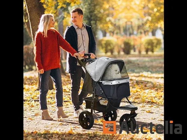 Opvouwbare kinderwagen voor huisdier 3 wielen voor hond - afbeelding 1 van  9