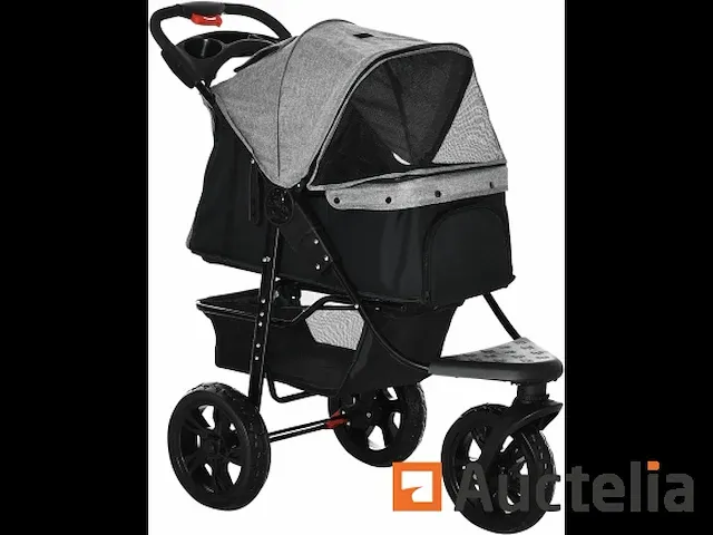 Opvouwbare kinderwagen voor huisdier 3 wielen voor hond - afbeelding 5 van  9