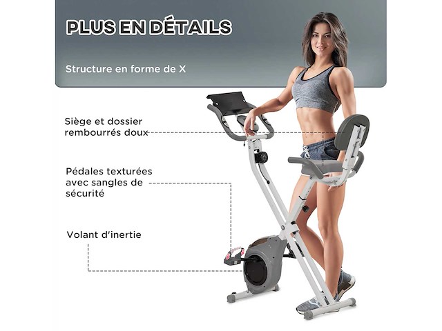 Opvouwbare magnetische hometrainer fitnessfiets - afbeelding 6 van  7