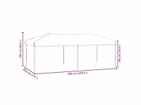 Opvouwbare partytent met wanden - antraciet 3x6m - afbeelding 2 van  10