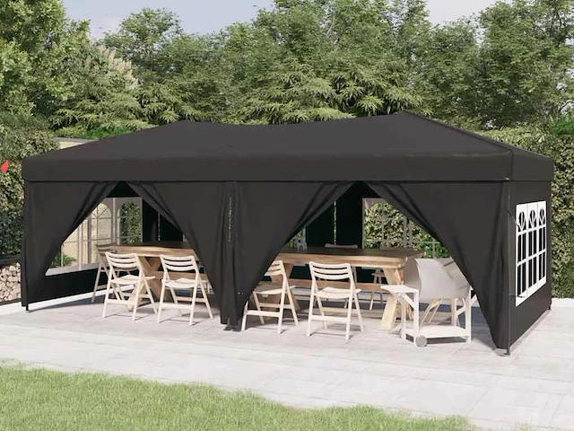 Opvouwbare partytent met wanden - antraciet 3x6m - afbeelding 1 van  10