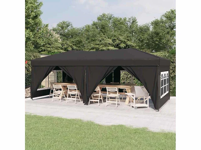 Opvouwbare partytent met wanden - antraciet 3x6m - afbeelding 3 van  10