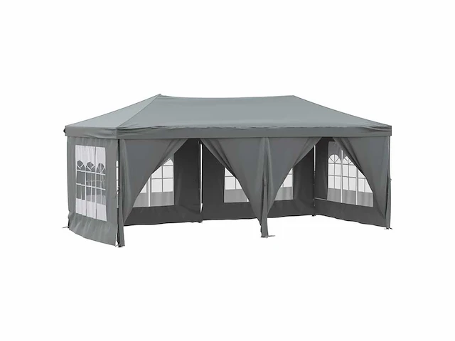 Opvouwbare partytent met wanden - antraciet 3x6m - afbeelding 4 van  10