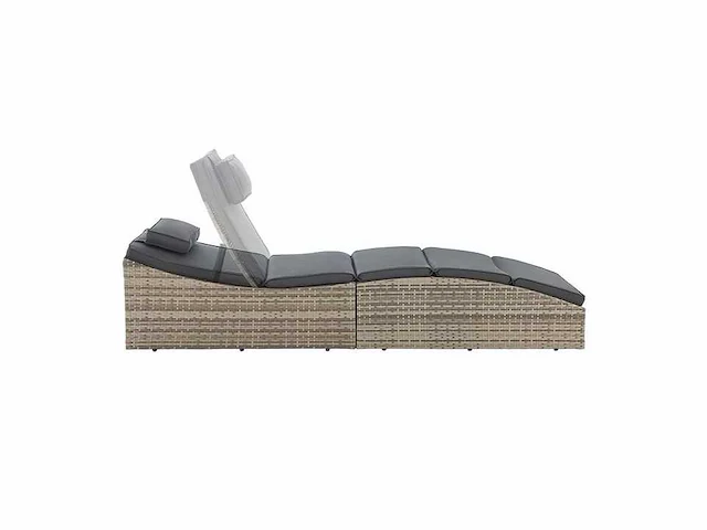 Opvouwbare polyrotan loungestoel met kussen - afbeelding 3 van  7