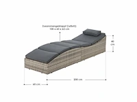 Opvouwbare polyrotan loungestoel met kussen - afbeelding 7 van  7