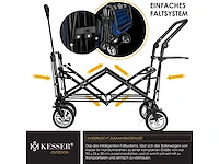 Opvouwbare trolley met dak strandtrolley | inclusief 2x 3-punts gordelsysteem - afbeelding 6 van  9