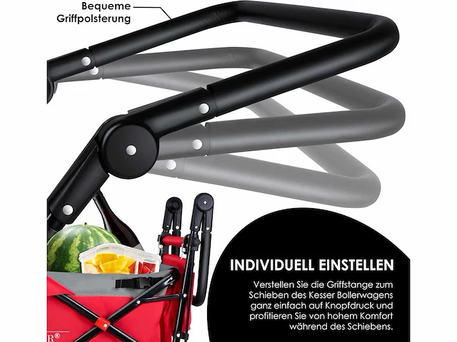 Opvouwbare trolley met dakstrandtrolley | met 2x 3-punts gordelsysteem - afbeelding 3 van  7