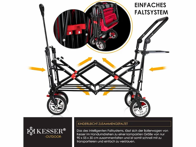 Opvouwbare trolley met dakstrandtrolley | met 2x 3-punts gordelsysteem - afbeelding 5 van  7