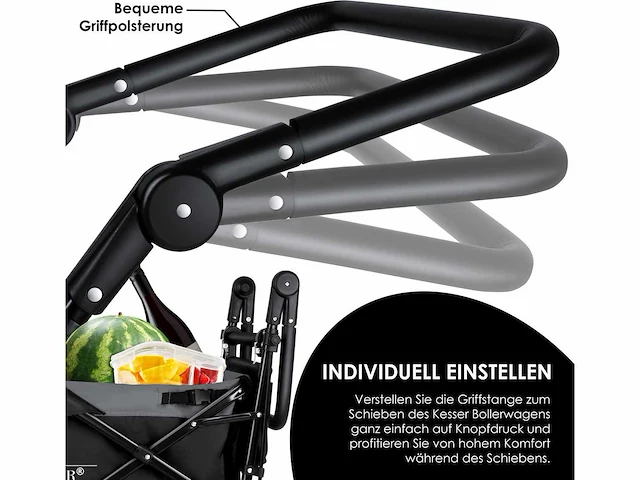 Opvouwbare trolley met dakstrandtrolley | met 2x 3-punts gordelsysteem - afbeelding 3 van  6