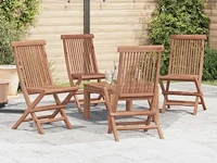 Opvouwbare tuinstoelen - teak (x4) - afbeelding 1 van  7
