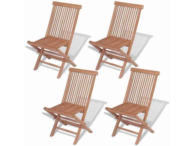 Opvouwbare tuinstoelen - teak (x4) - afbeelding 3 van  7