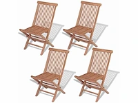Opvouwbare tuinstoelen - teak (x4) - afbeelding 3 van  7