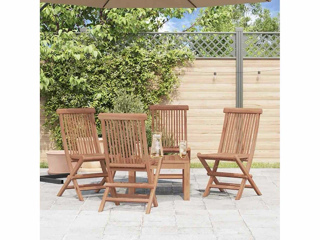 Opvouwbare tuinstoelen - teak (x4) - afbeelding 4 van  7