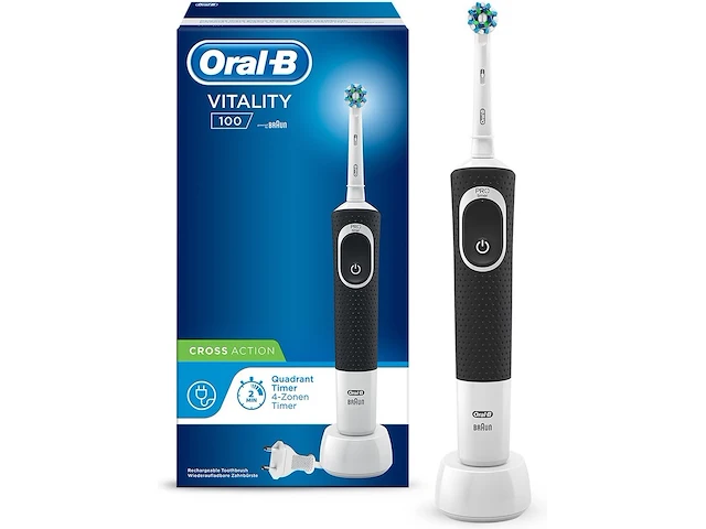 Oral-b vitality 100 crossaction zwart - elektrische tandenborstel - afbeelding 1 van  3