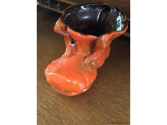 Oranje schoen keramiek - afbeelding 2 van  2