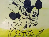 Orgineel schilderij d'haese & galdini mickey & minie - afbeelding 1 van  5