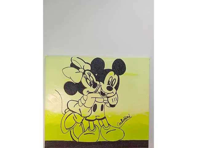 Orgineel schilderij d'haese & galdini mickey & minie - afbeelding 3 van  5