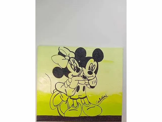 Orgineel schilderij d'haese & galdini mickey & minie - afbeelding 4 van  5