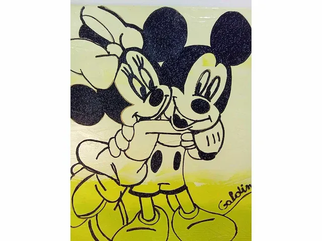 Orgineel schilderij d'haese & galdini mickey & minie - afbeelding 5 van  5