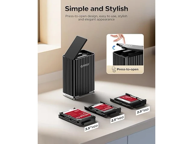 Orico 2-bay magnetische harde schijf dockingstation - afbeelding 5 van  5