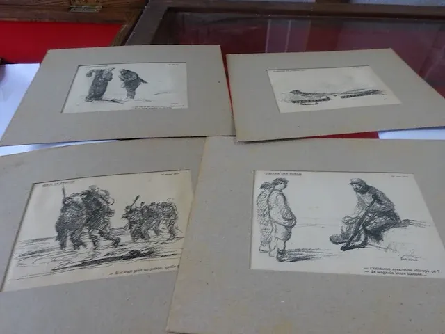 Origineel litho druk jean-louis forain 1915 5 tekeningen oorlog 1914-1918 - afbeelding 1 van  5