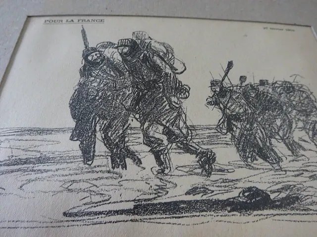 Origineel litho druk jean-louis forain 1915 5 tekeningen oorlog 1914-1918 - afbeelding 2 van  5