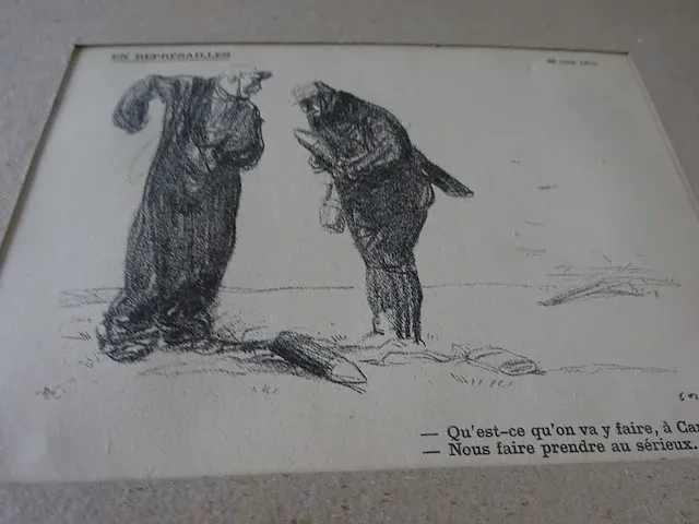 Origineel litho druk jean-louis forain 1915 5 tekeningen oorlog 1914-1918 - afbeelding 5 van  5