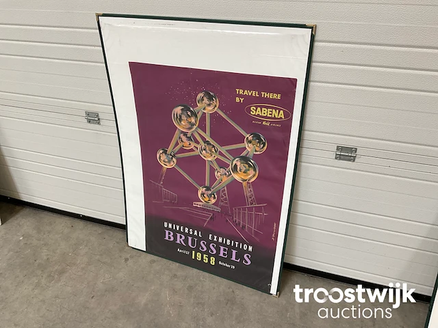 Originele affiche "sabena" atomium universal exhibition brussels - afbeelding 1 van  4
