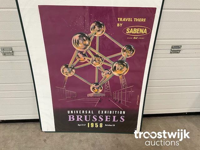 Originele affiche "sabena" atomium universal exhibition brussels - afbeelding 2 van  4