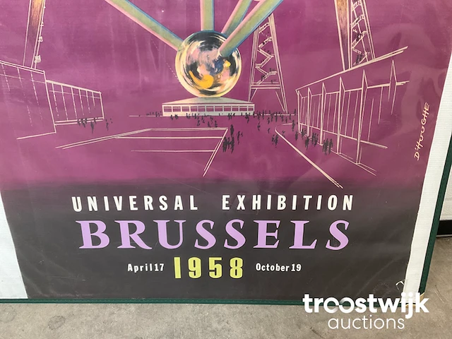 Originele affiche "sabena" atomium universal exhibition brussels - afbeelding 4 van  4