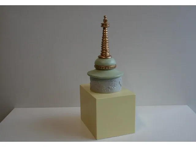 Originele 'chorten toren' - 28cm + certificaat - afbeelding 4 van  10