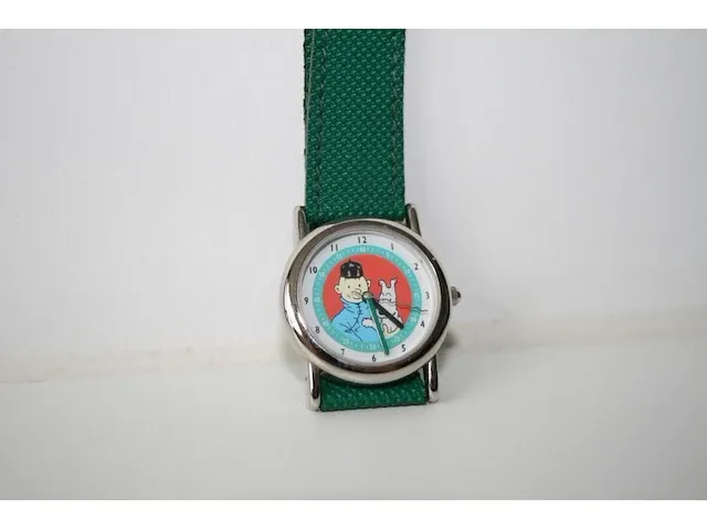 Originele polshorloge kuifje met etui - "kuifje en bobbie blauwe lotus 1" - afbeelding 3 van  7