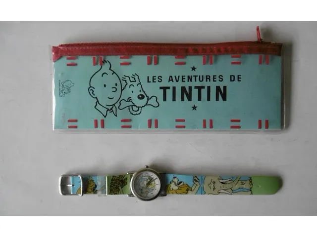 Originele polshorloge kuifje met etui - "kuifje in afrika" - afbeelding 9 van  9